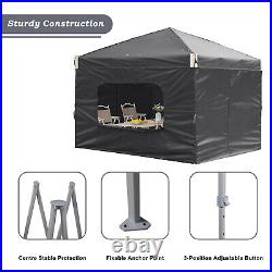 Aoodor 12'x12'/10'x10'Pop Up Canopy Tent Portable Shade Canopy with Sidewall