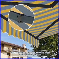 Aoodor 12' x8' Manual Retractable Window Awning Sunshade Shelter Canopy