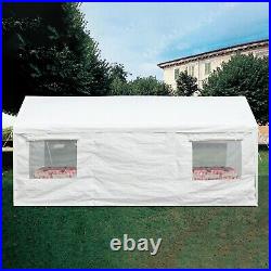 Aoodor 20x10 FT Vehicle Carport Canopy Portable Garage Party Canopy Tent, White