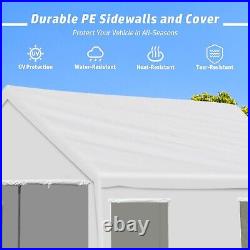 Aoodor 20x10 FT Vehicle Carport Canopy Portable Garage Party Canopy Tent, White