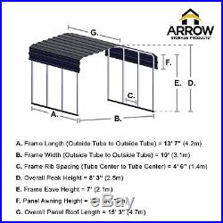 Arrow Carport, 10 ft. X 15 ft. X 7 ft. Eggshell