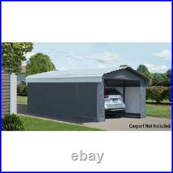 Arrow Carport 12 ft. W x 20 ft. D 2 Car Rust/UV Resistant Metal/Fabric Gray