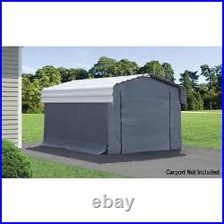 Arrow Carport with Drive-Through Access and Heat-Sealed Seams 10' W x 15' D Gray