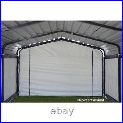 Arrow Carport with Drive-Through Access and Heat-Sealed Seams 10' W x 15' D Gray