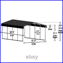 Arrow Sheds 12x20x7 Metal Carport Canopy Wind Snow Rated Truck Cover Shelter