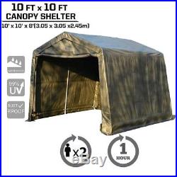 Auto Shelter 10x10x8ft Portable Garage Storage Shed Steel Canopy Carport Tent