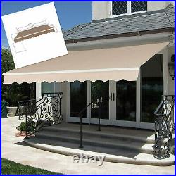 Awning Outdoor Patio Manual Retractable Sun Shade Shelter UV Resistant WithCrank