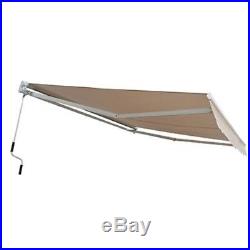 Awning Sun Shade Patio Outdoor Canopy Manual 10x8 Retractable Flexible Yard Tan