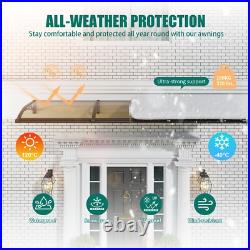 Awning for Window Door Canopy with Aluminum Bracket Gutter Polycarbonate Board
