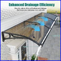Awning for Window Door Canopy with Aluminum Bracket Gutter Polycarbonate Board