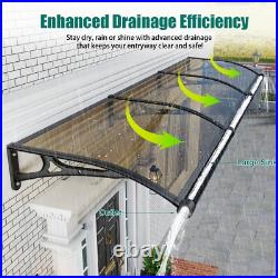Awning for Window Door Canopy with Aluminum Bracket Gutter Polycarbonate Board