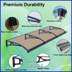 Awning for Window Door Canopy with Aluminum Bracket Gutter Polycarbonate Board