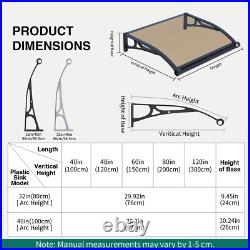 Awning for Window Door Canopy with Aluminum Bracket Gutter Polycarbonate Board