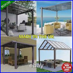 BESPOKE Freestanding Aluminium Veranda, Garden Pergola Canopy Palram Clear Glaze