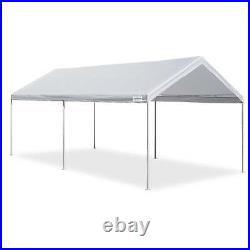 Basic 10' W x 20' L x 8.5' H Metal Steel Frame & Polyester Top Carport Shelter