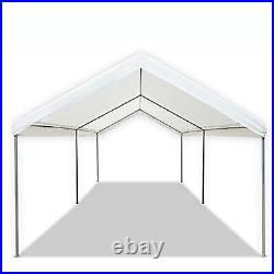 Basic 10' W x 20' L x 8.5' H Metal Steel Frame & Polyester Top Carport Shelter