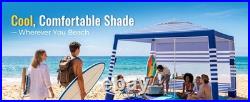 Beach Cabana, UPF 50+ Beach Tent Sun Shelter, 8 x 8 ft Large Pop Up Beach Canopy