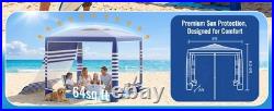 Beach Cabana, UPF 50+ Beach Tent Sun Shelter, 8 x 8 ft Large Pop Up Beach Canopy