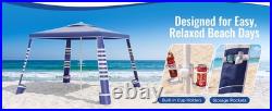 Beach Cabana, UPF 50+ Beach Tent Sun Shelter, 8 x 8 ft Large Pop Up Beach Canopy