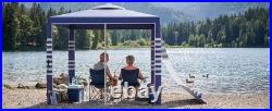 Beach Cabana, UPF 50+ Beach Tent Sun Shelter, 8 x 8 ft Large Pop Up Beach Canopy