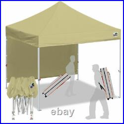 Beige 10x10 Smart Pop Up Canopy Outdoor Event Craft Show Gazebo Party Tent