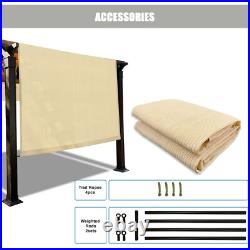 Beige Universal Pergola Shade Cover Canopy Replacement with Heavy Duty Metal Rods