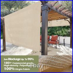 Beige Universal Pergola Shade Cover Canopy Replacement with Heavy Duty Metal Rods