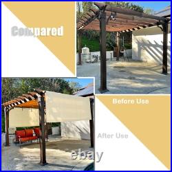 Beige Universal Pergola Shade Cover Canopy Replacement with Heavy Duty Metal Rods
