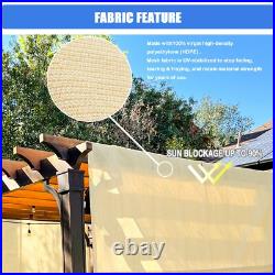 Beige Universal Pergola Shade Cover Canopy Replacement with Heavy Duty Metal Rods