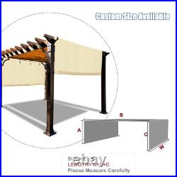 Beige Universal Pergola Shade Cover Canopy Replacement with Heavy Duty Metal Rods