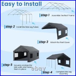 Bezseller 10x20 FT Heavy Duty Carport Canopy with Removable Sidewalls, Portable
