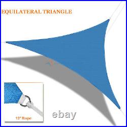 Blue Sun Shade Sail Permeable Equilateral Triangle Canopy Lawn Patio Pool Awning