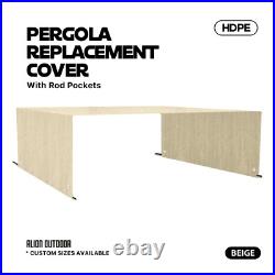 Breathable Pergola Replacement Cover Canopy Shade Cover with Rod Pocket in Beige