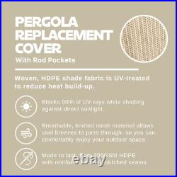 Breathable Pergola Replacement Cover Canopy Shade Cover with Rod Pocket in Beige