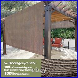 Breathable Pergola Replacement Cover Panel Canopy Shade Cover withRod Pocket Brown