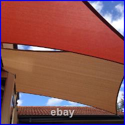 Brown 24 ft Heavy Duty Steel Wire Cable Sun Shade Sail Canopy Patio Deck