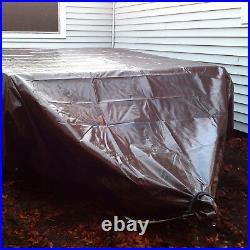 Brown Multi-Purpose Tarp Poly Tarpaulin Canopy Tent Shelter Car HeavyDuty 15 Mil