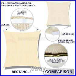 Brown Rectangle Sun Shade Sail Fabric Awning Top Canopy Custom 5' -24' With6'' KIT