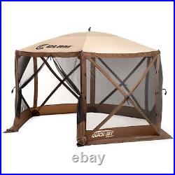 CLAM Quick-Set Escape 11.5 x 11.5 Ft Portable Outdoor Camping Shelter, Brown