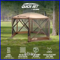 CLAM Quick-Set Escape 11.5 x 11.5 Ft Portable Outdoor Camping Shelter, Brown