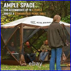 CLAM Quick-Set Escape 11.5 x 11.5 Ft Portable Outdoor Camping Shelter, Brown