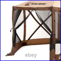 CLAM Quick-Set Escape 11.5 x 11.5 Ft Portable Outdoor Camping Shelter, Brown
