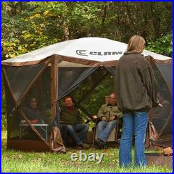 CLAM Quick-Set Escape 11.5 x 11.5 Ft Portable Outdoor Camping Shelter, Brown