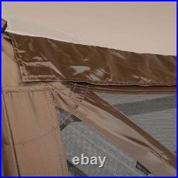 CLAM Quick-Set Escape 11.5 x 11.5 Ft Portable Outdoor Camping Shelter, Brown