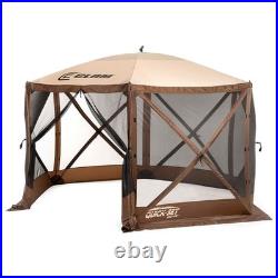 CLAM Quick-Set Escape 11.5 x 11.5 Ft Portable Outdoor Camping Shelter, Brown