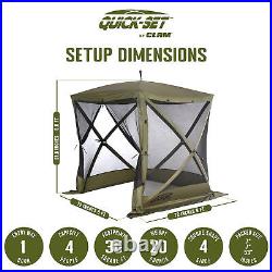 CLAM Quick-Set Traveler 6 x 6 Ft Portable Outdoor 4 Sided Canopy Shelter, Green