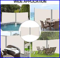CLARFEY Retractable Side Awning Privacy Screen Shade Divider Garden Fence Patio