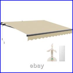CO-Z 14 x 10 ft Beige Electric Retractable Awning with Wind Sun Sensor Remote