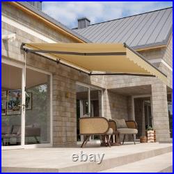 CO-Z 14 x 10 ft Beige Electric Retractable Awning with Wind Sun Sensor Remote