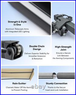 CO-Z 14 x 10 ft Beige Electric Retractable Awning with Wind Sun Sensor Remote